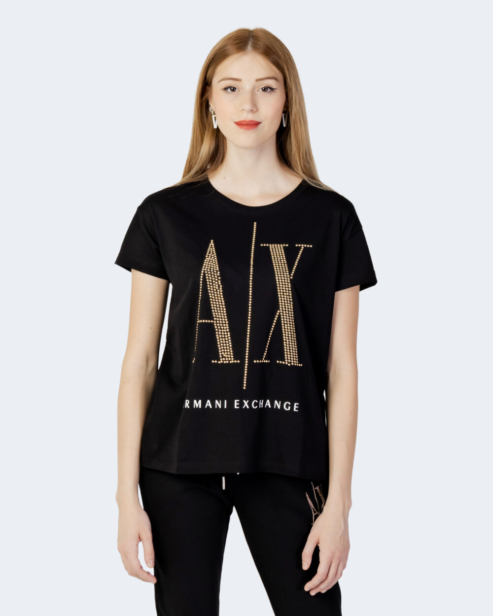 T-shirt Armani Exchange  Nero - Oro - Foto 4