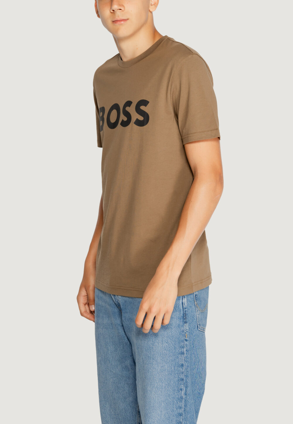 T-shirt Boss THINKING 1 Marrone - Foto 3