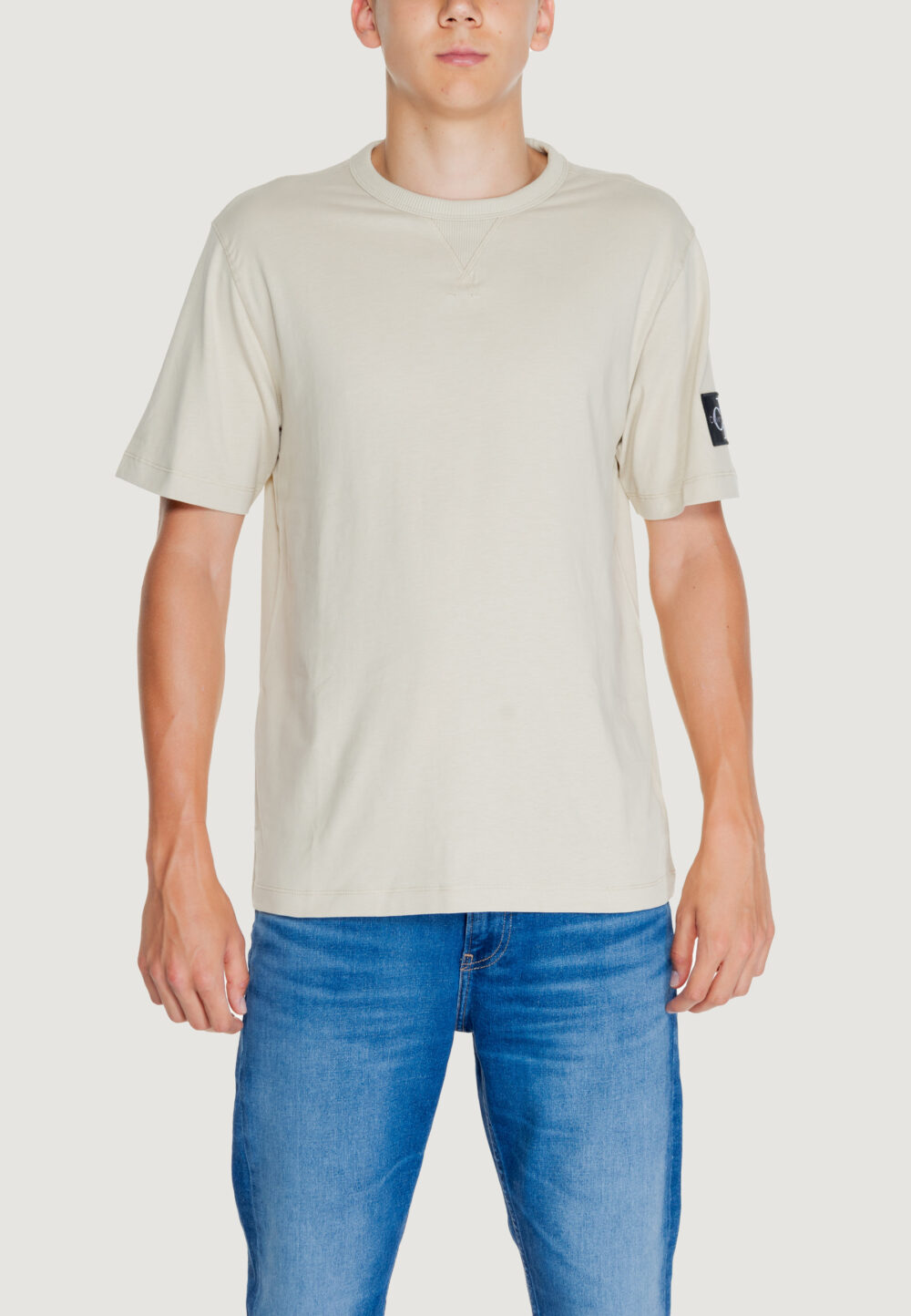 T-shirt Calvin Klein Jeans BADGE REGULAR TEE Beige - Foto 1