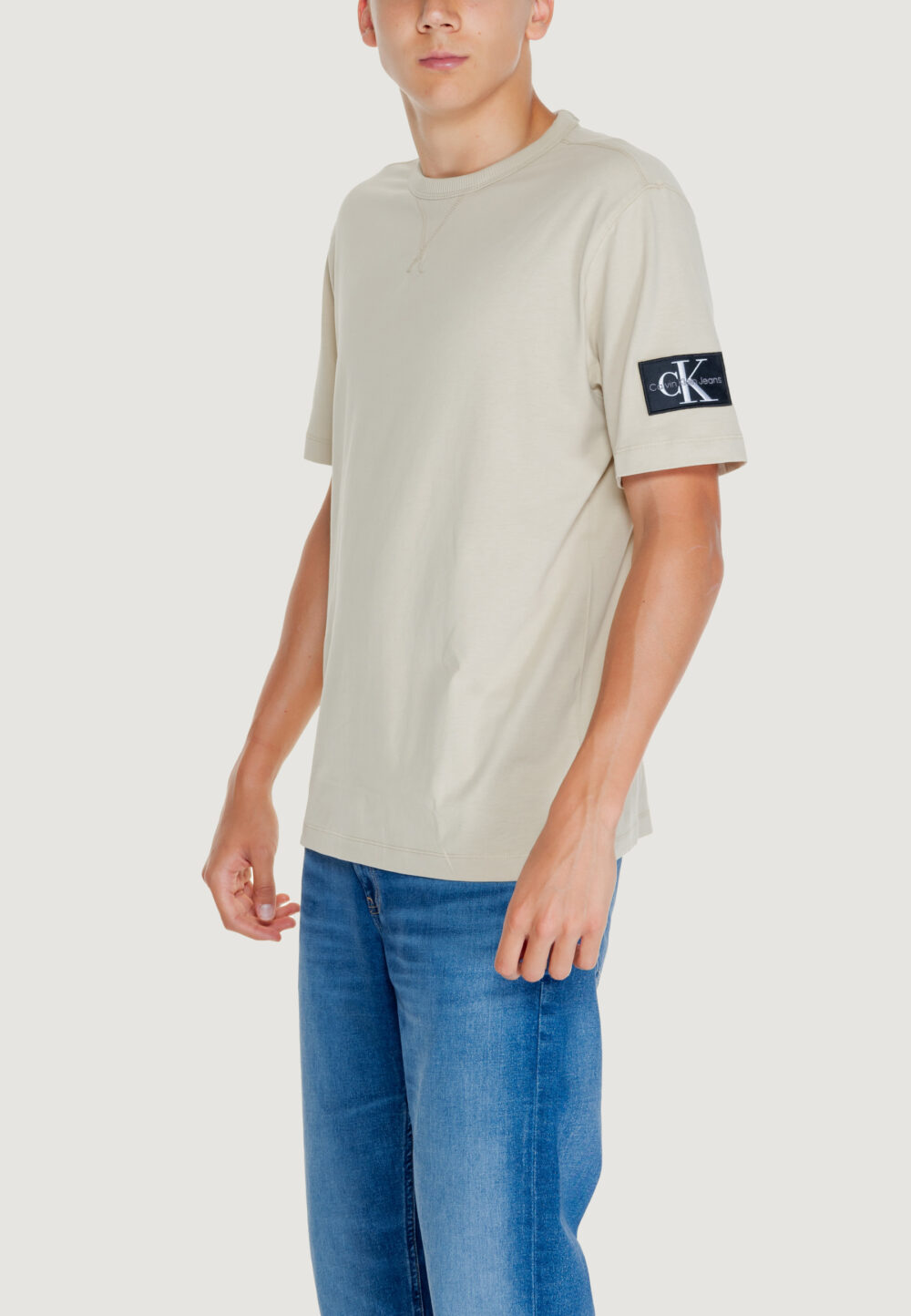 T-shirt Calvin Klein Jeans BADGE REGULAR TEE Beige - Foto 3