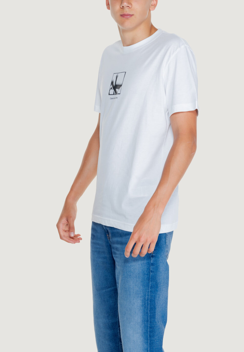 T-shirt Calvin Klein Jeans GRID BOX TEE Bianco - Foto 3
