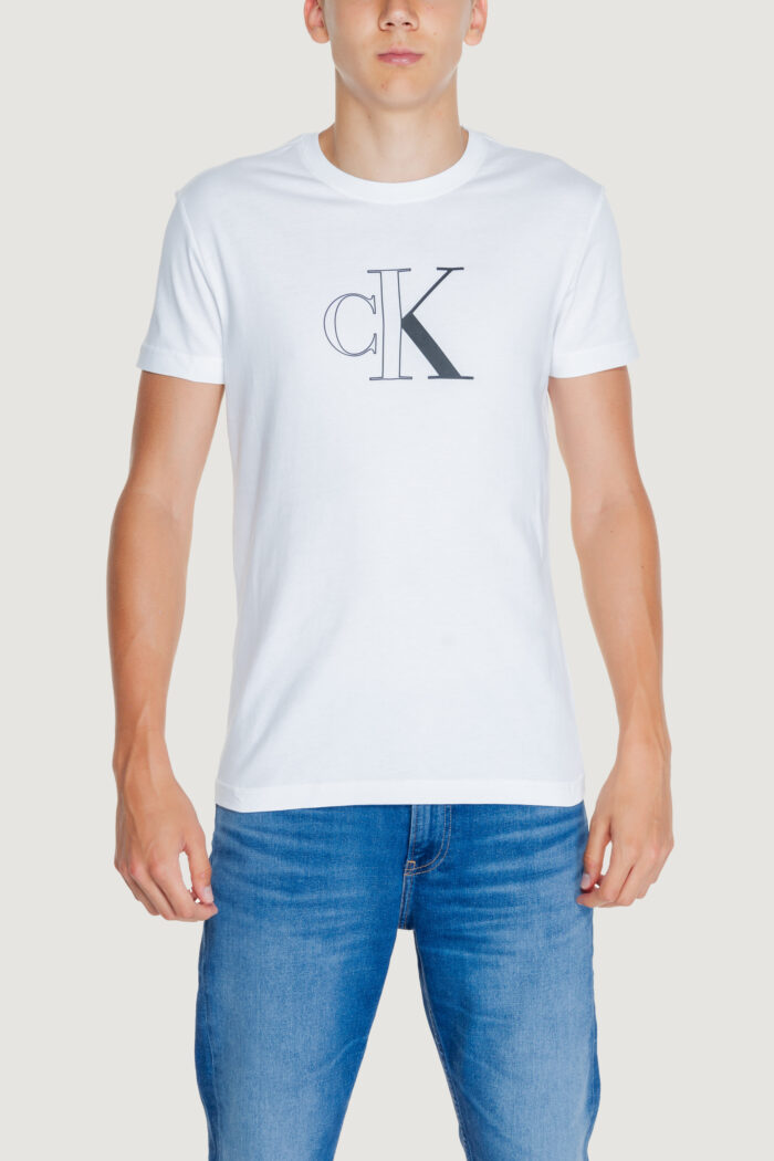 T-shirt Calvin Klein OUTLINE MONOLOGO TEE Bianco