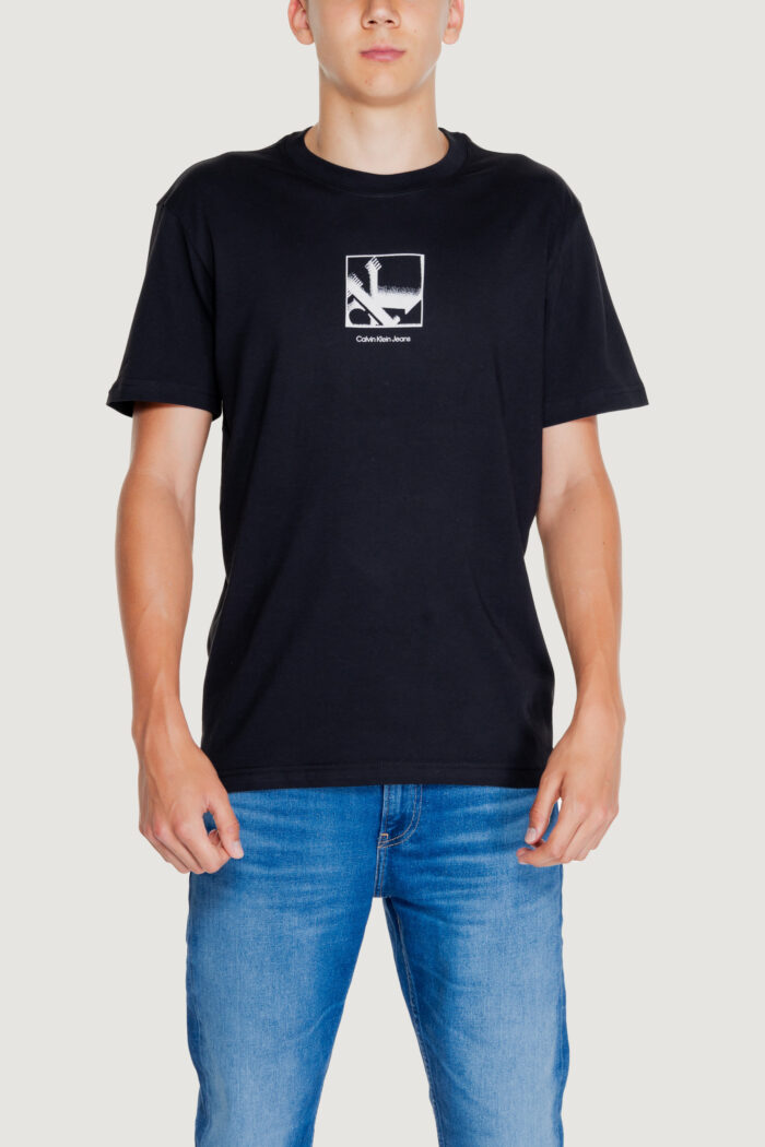 T-shirt Calvin Klein GRID BOX TEE Nero