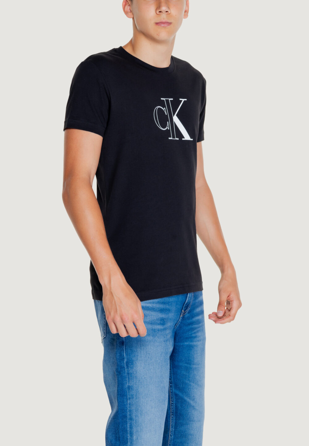 T-shirt Calvin Klein Jeans OUTLINE MONOLOGO TEE Nero - Foto 4