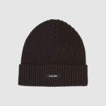 Berretto Calvin Klein CLASSIC COTTON RIB BEANIE Nero - Foto 1