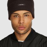 Berretto Calvin Klein CLASSIC COTTON RIB BEANIE Nero - Foto 3