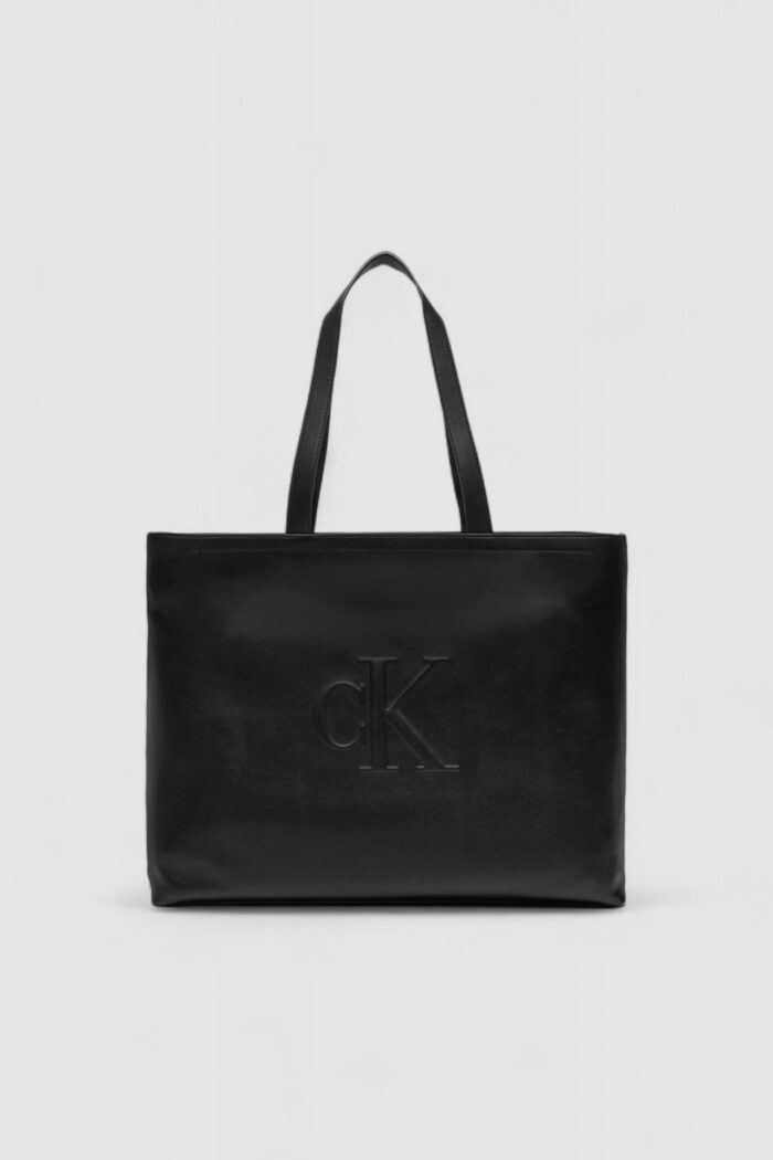 Borsa Calvin Klein SCULPTED SLIM TOTE34 DEBOSS Nero