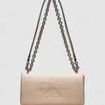 Borsa Calvin Klein Jeans SCULPTED EW FLAP W/CHAIN25 MONO Rosa Cipria - Foto 5