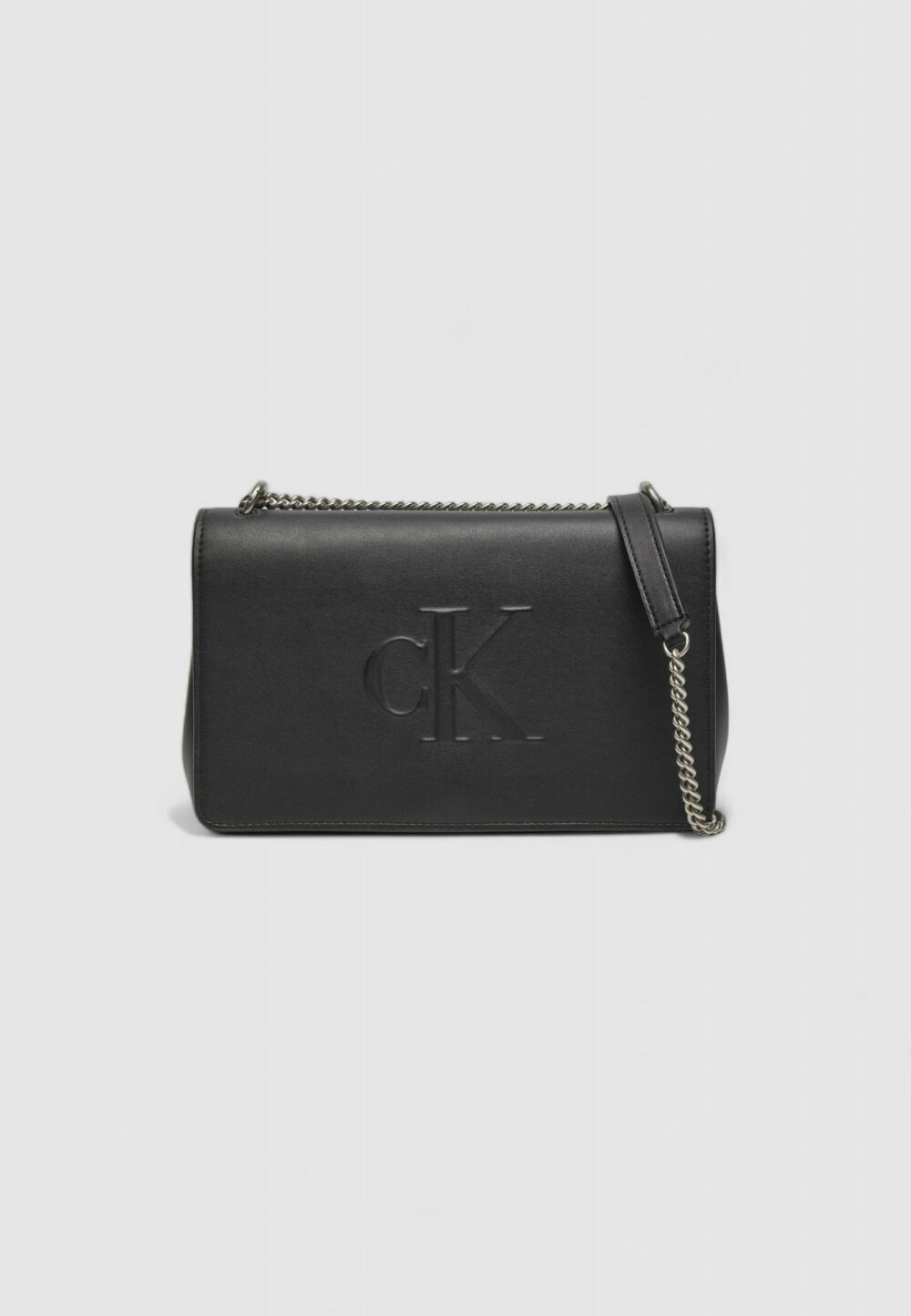 Borsa Calvin Klein Jeans SCULPTED EW FLAP25 DEBOSS Nero - Foto 1