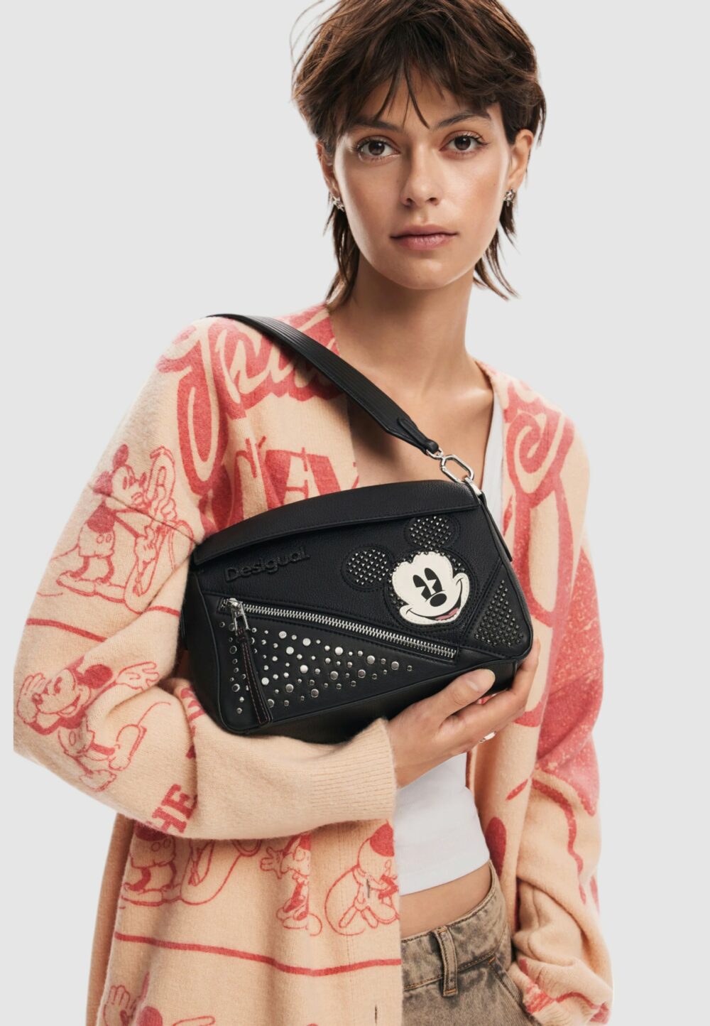 Borsa Desigual BAG_MICKEY STUDSTYLE PHUK Nero - Foto 1