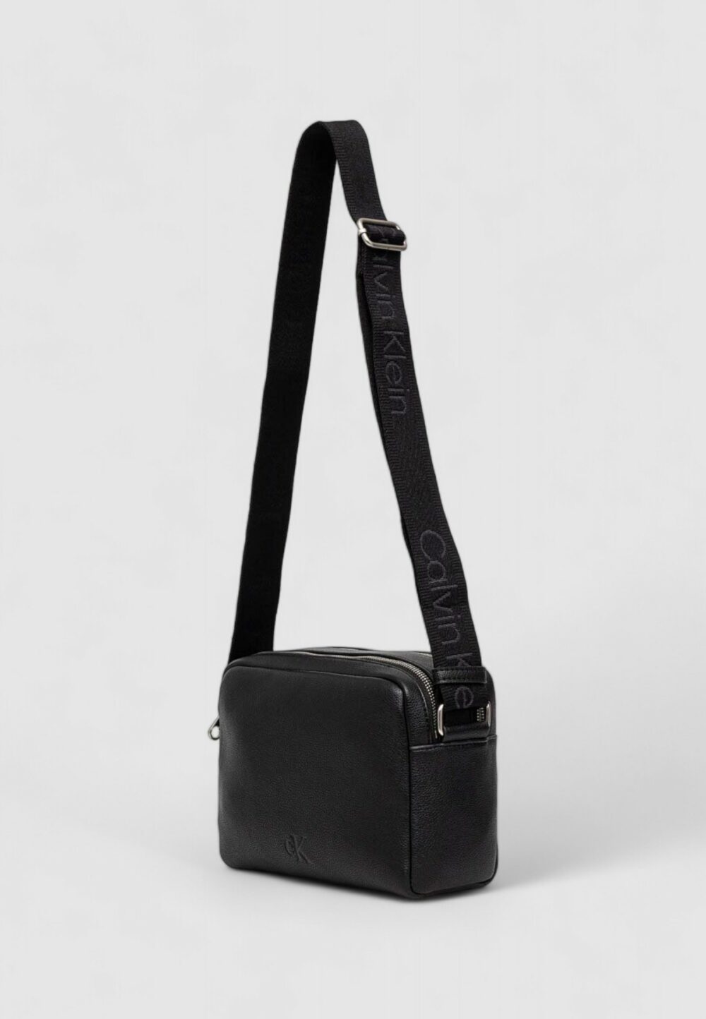 Borsa Calvin Klein Jeans OVER WEBBING CAMERA BAG21 PU Nero - Foto 4