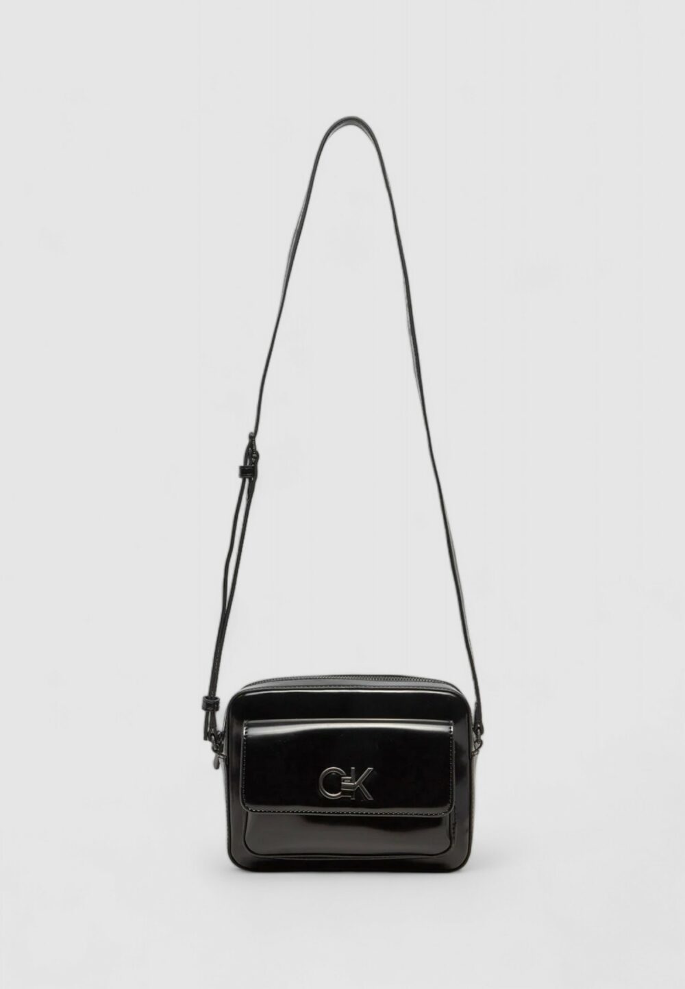 Borsa Calvin Klein RE-LOCK CAMERA BAG_SHINY Nero - Foto 5