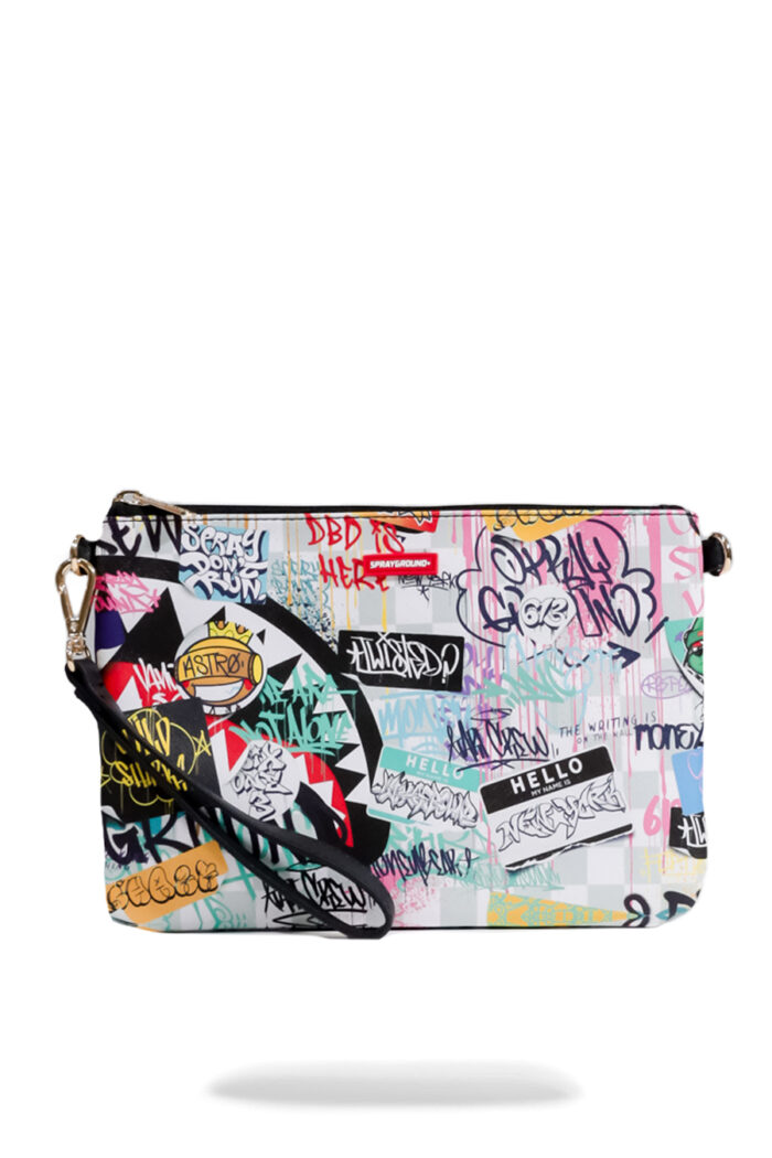 Pochette e beauty Sprayground SIP THE RIZZ CREAM CROSS CLUTCH STRAP Panna