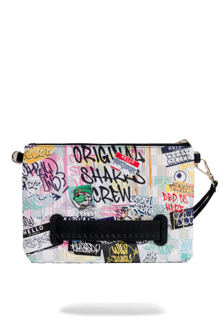 Pochette e beauty Sprayground SIP THE RIZZ CREAM CROSS CLUTCH STRAP Panna