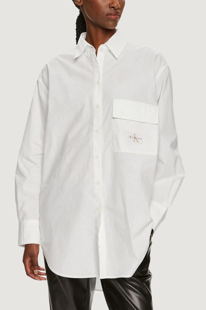 Camicia manica lunga Calvin Klein LONG COTTON UTILITY Bianco