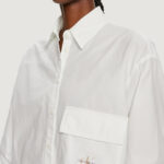 Camicia manica lunga Calvin Klein Jeans LONG COTTON UTILITY Bianco - Foto 2