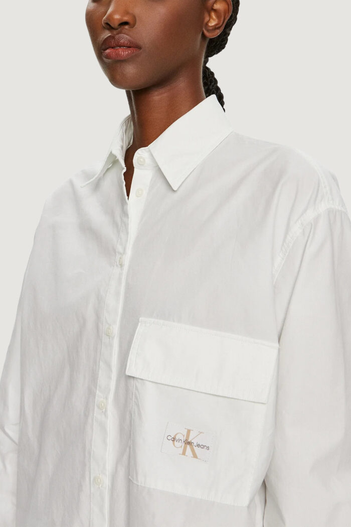 Camicia manica lunga Calvin Klein LONG COTTON UTILITY Bianco