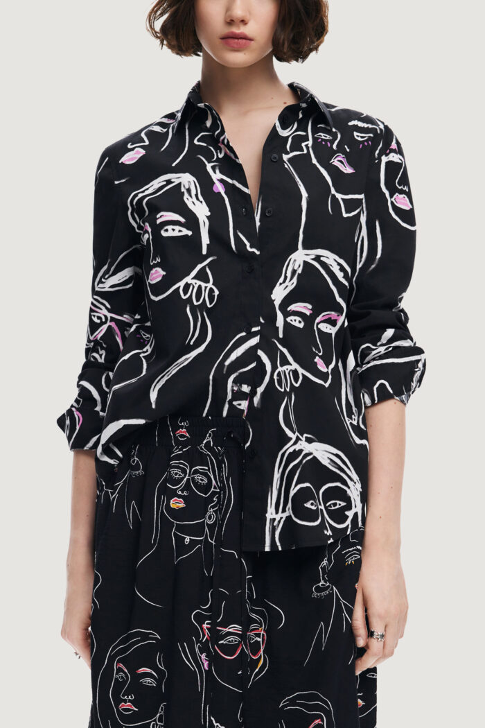 Camicia manica lunga Desigual CAM_FACES Nero