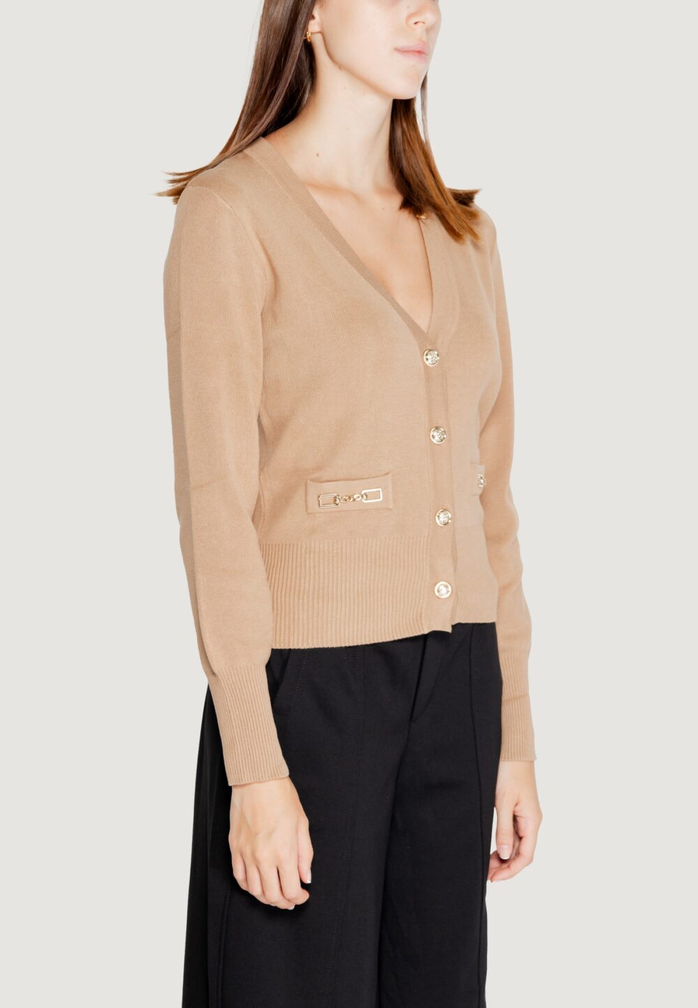 Cardigan Morgan De Toi  Beige scuro - Foto 3