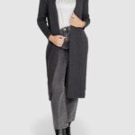 Cardigan Only ONLTESS LS LONG OPEN CARDIGAN KNT Grigio Scuro - Foto 1