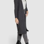 Cardigan Only ONLTESS LS LONG OPEN CARDIGAN KNT Grigio Scuro - Foto 4