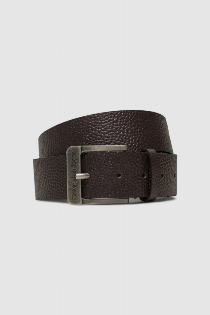 Cinta Calvin Klein CLASSIC NOS LTHR BELT 40MM Marrone