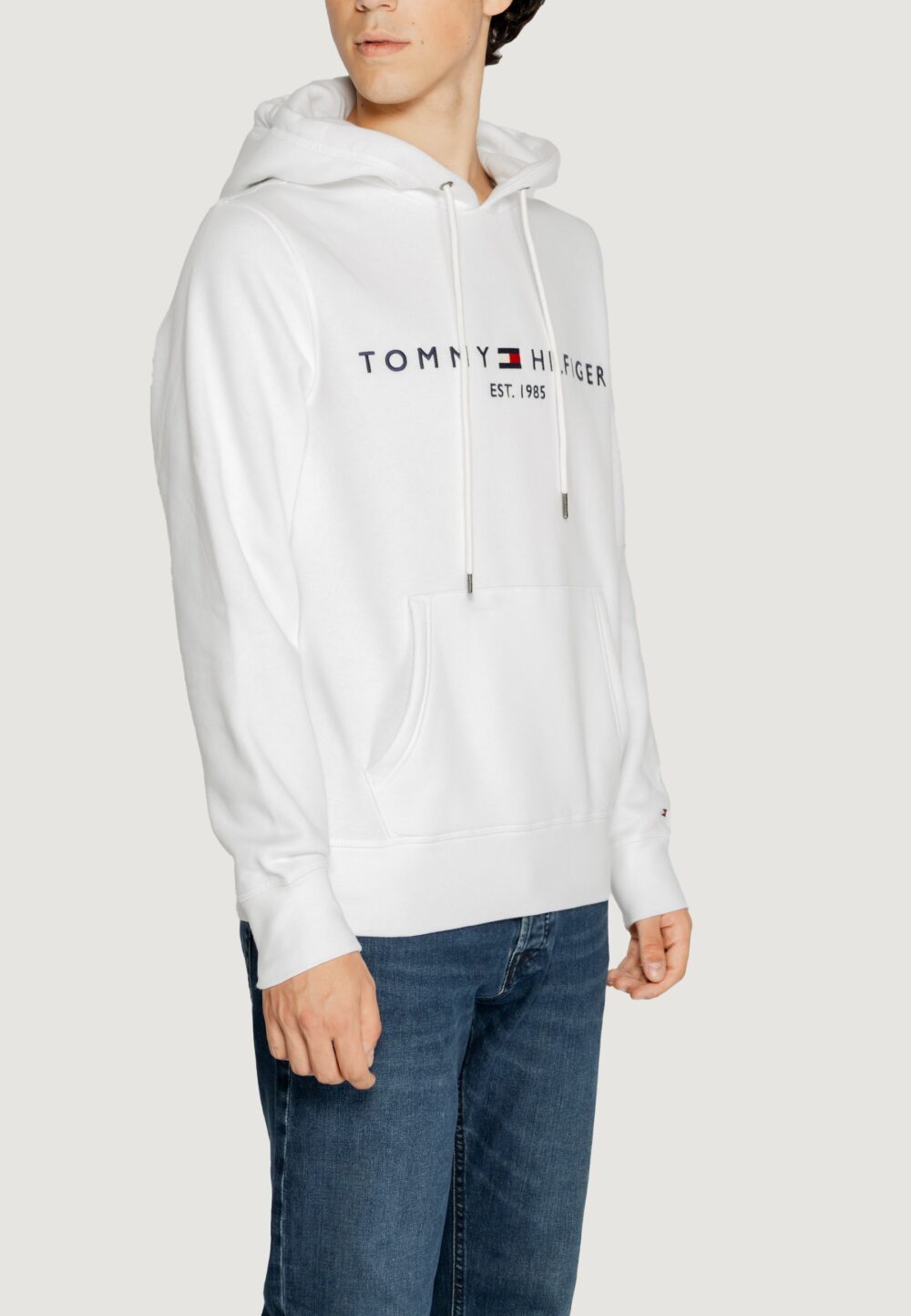 Felpa con cappuccio Tommy Hilfiger TOMMY LOGO HOODY Bianco - Foto 4