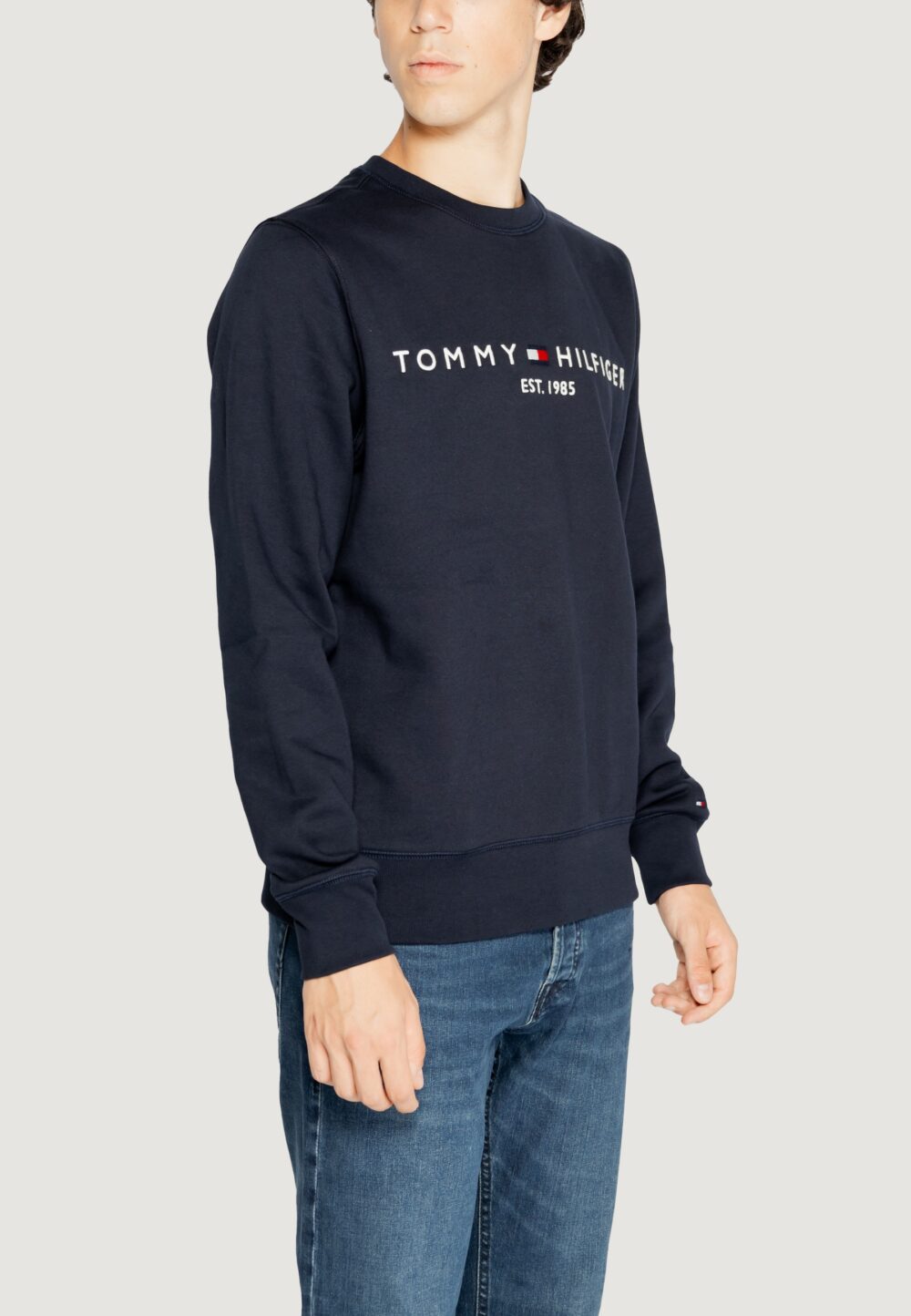 Felpa senza cappuccio Tommy Hilfiger TOMMY LOGO Blu - Foto 1