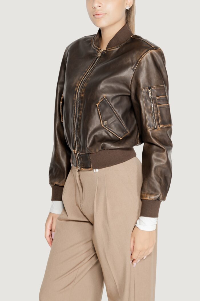 Giacchetto Only Onlhalli Faux Leather Bomber Cc Otw Marrone