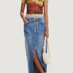 Gonna lunga Desigual FAL_PEKIN Denim - Foto 4