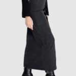 Gonna lunga Only ONLKITA BUTTON MAXI DNM SKIRT GUA Nero - Foto 4