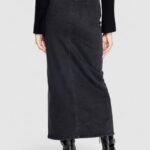 Gonna lunga Only ONLKITA BUTTON MAXI DNM SKIRT GUA Nero - Foto 5