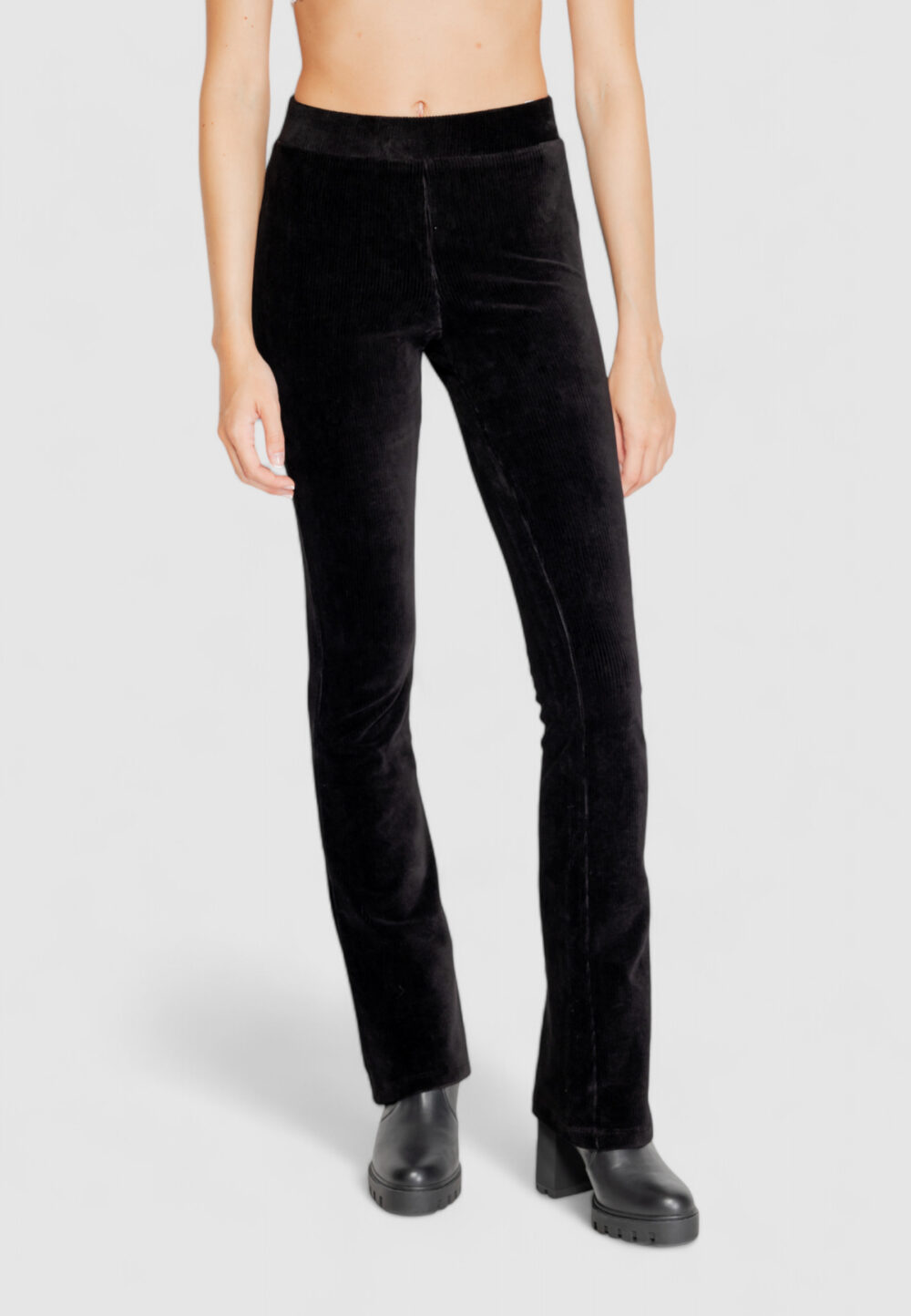 Leggings Street One Corduroy Flared Nero - Foto 1