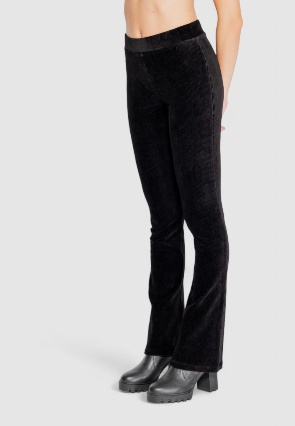 Leggings Street One Corduroy Flared Nero - Foto 2