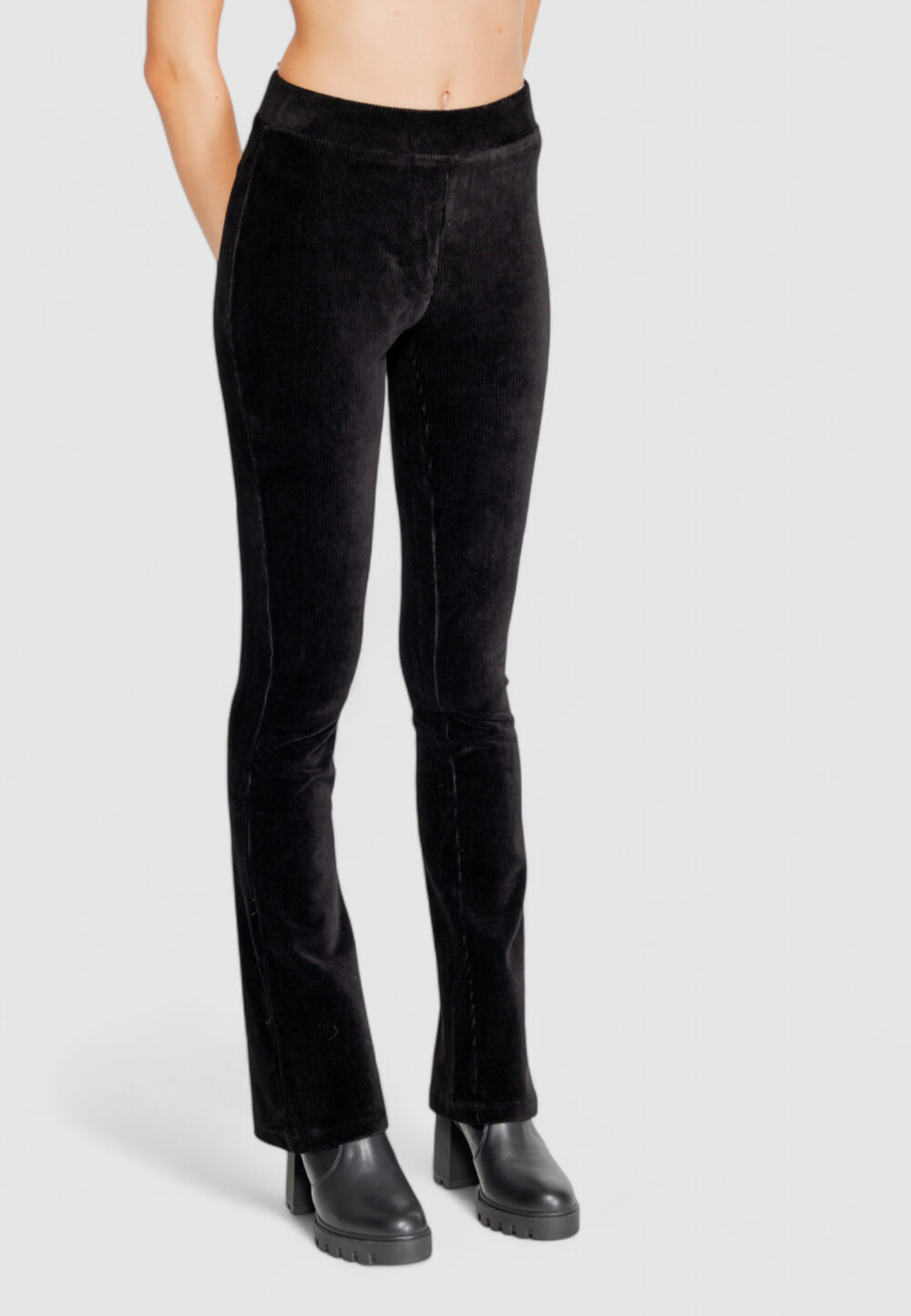 Leggings Street One Corduroy Flared Nero - Foto 4