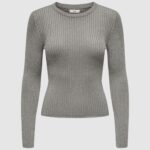 Maglia Jacqueline de Yong JDYPLUM LUREX L/S O-NECK PULLOVER KNT Grigio - Foto 1