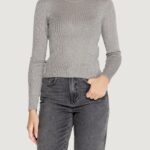 Maglia Jacqueline de Yong JDYPLUM LUREX L/S O-NECK PULLOVER KNT Grigio - Foto 3