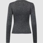 Maglia Jacqueline de Yong JDYPLUM LUREX L/S O-NECK PULLOVER KNT Nero - Foto 2