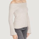 Maglia Only ONLJAYDEN LS OFF SHOULDER KNT Beige - Foto 5