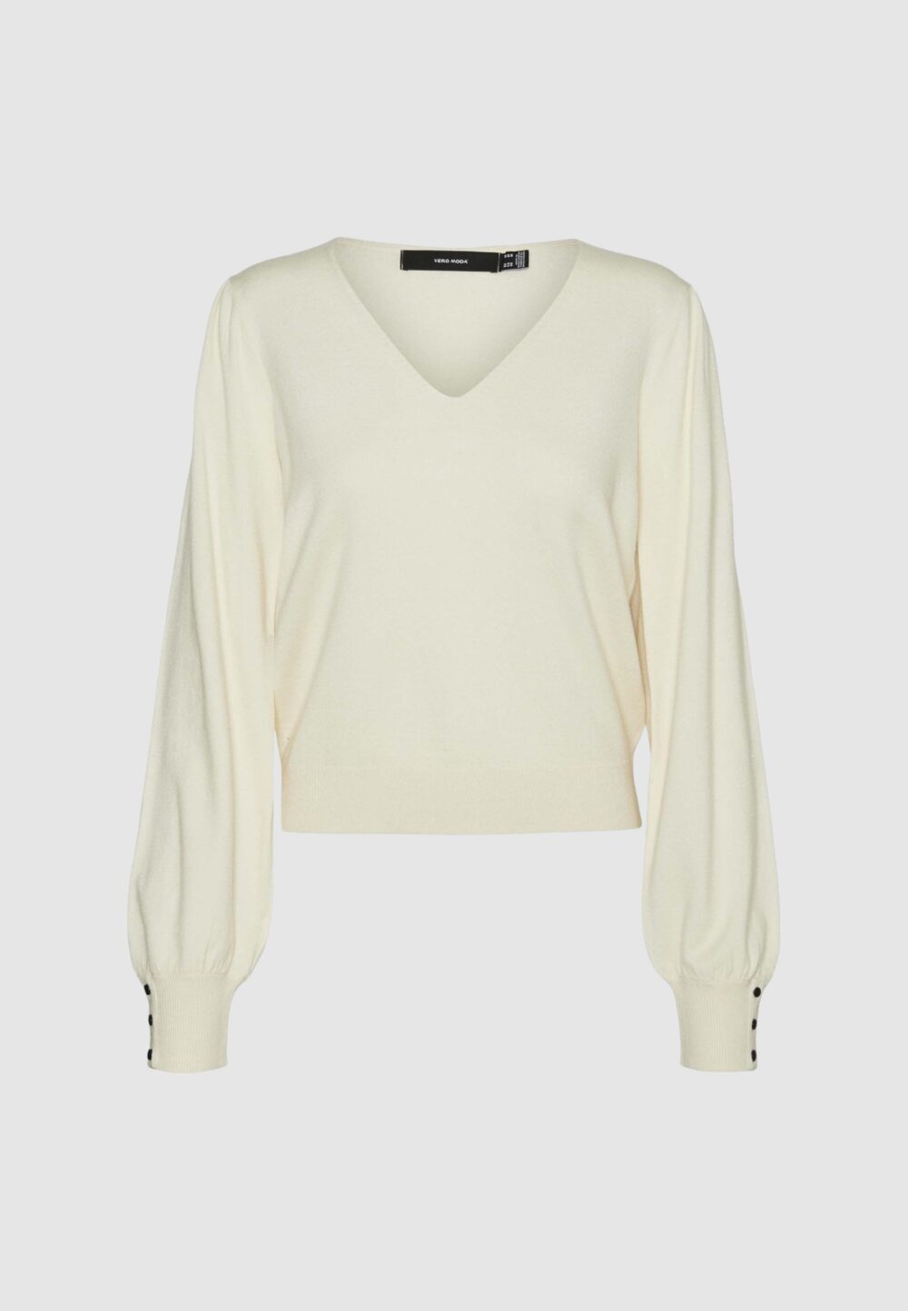 Maglia Vero Moda VMHOLLYKARIS LS V-NECK PULLOVER BOO Crema - Foto 1