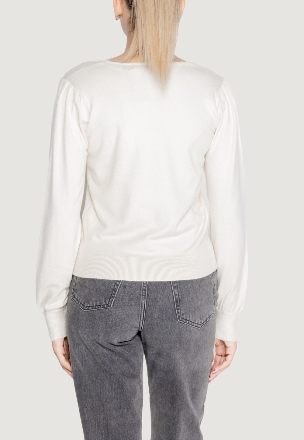 Maglia Vero Moda VMHOLLYKARIS LS V-NECK PULLOVER BOO Crema - Foto 4