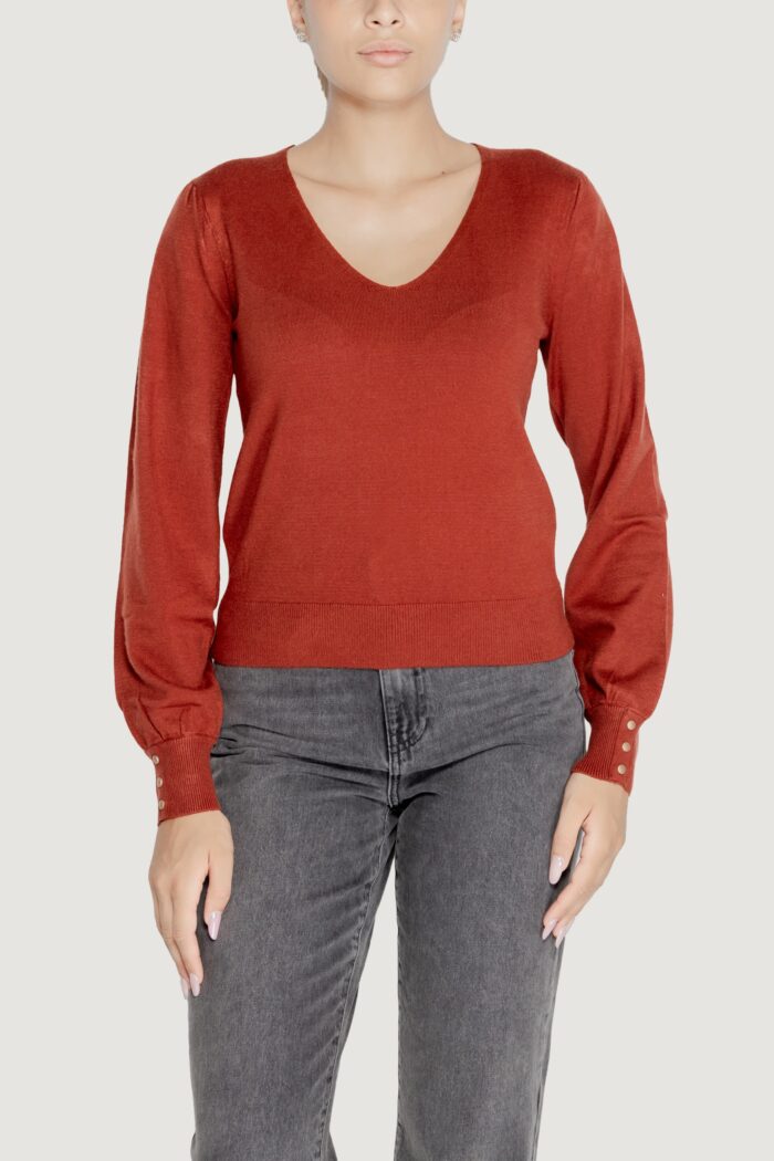 Maglia Vero Moda VMHOLLYKARIS LS V-NECK PULLOVER BOO Ruggine