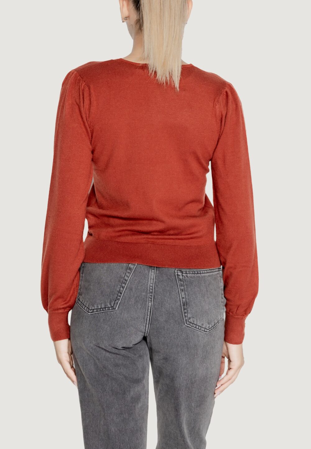 Maglia Vero Moda VMHOLLYKARIS LS V-NECK PULLOVER BOO Ruggine - Foto 4