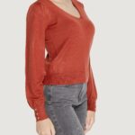 Maglia Vero Moda VMHOLLYKARIS LS V-NECK PULLOVER BOO Ruggine - Foto 5