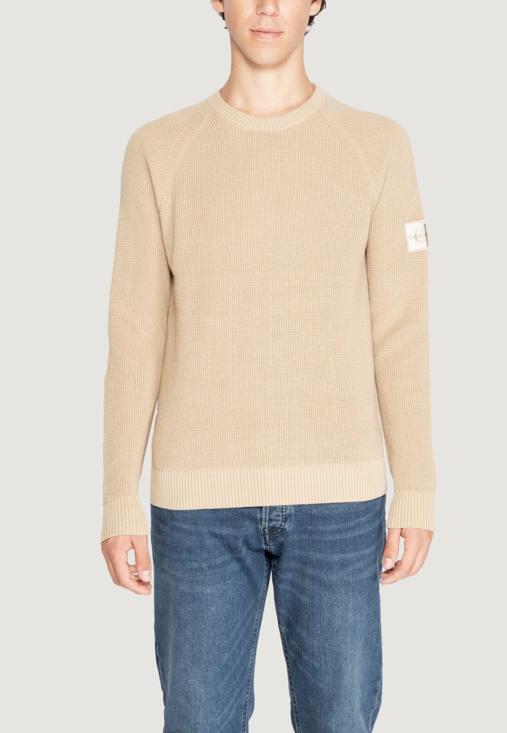 Maglione Calvin Klein BADGE EASY Beige - Foto 2