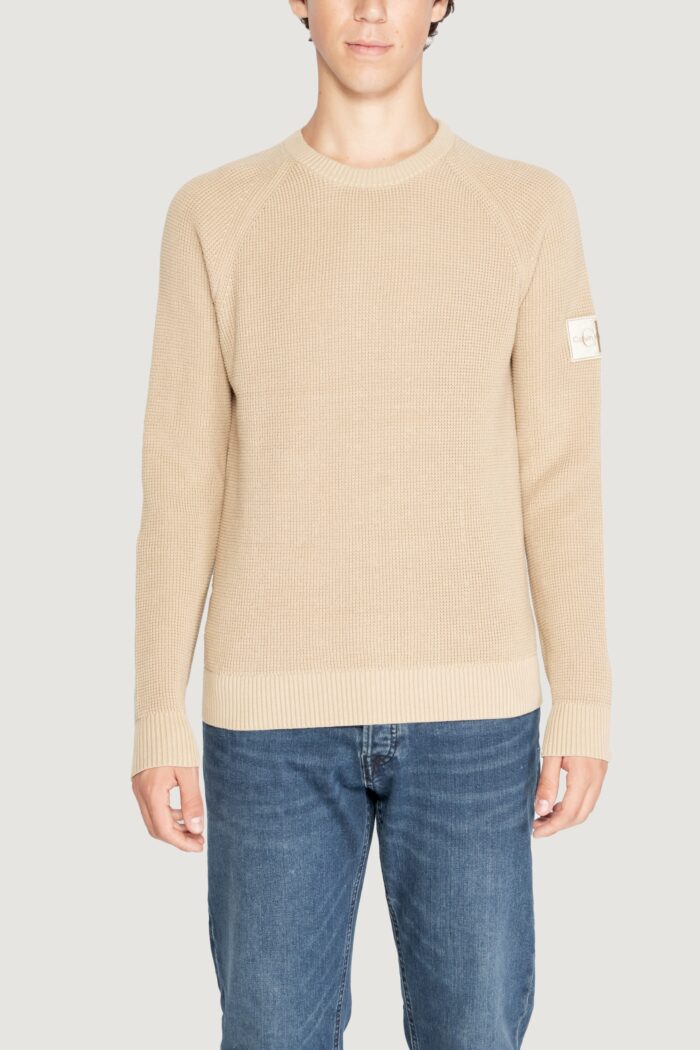 Maglione Calvin Klein BADGE EASY Beige