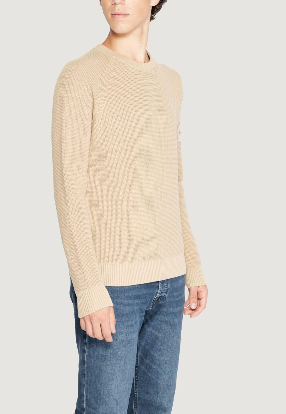 Maglione Calvin Klein BADGE EASY Beige - Foto 4