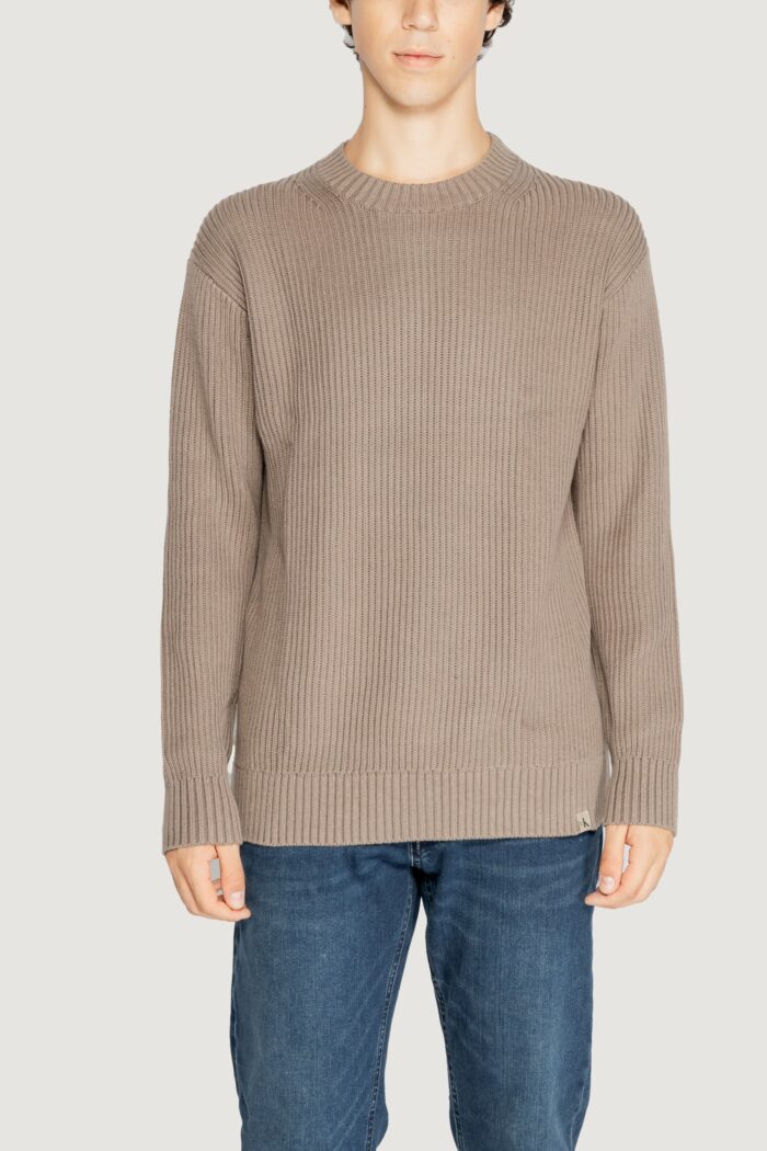 Maglione Calvin Klein RELAXED LINEAR Marrone