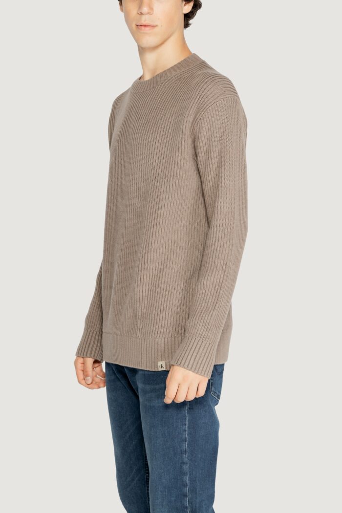 Maglione Calvin Klein RELAXED LINEAR Marrone