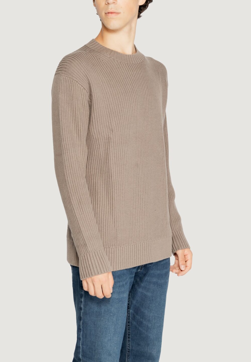 Maglione Calvin Klein RELAXED LINEAR Marrone - Foto 4